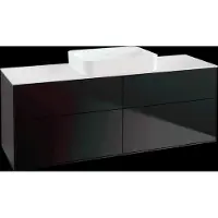 Villeroy & Boch V&B Waschtischunterschrank Wandbeleuchtung Finion 160x60,3x50,1cm, Gl. wh. m, bla m Lac