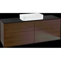 Villeroy & Boch V&B Waschtischunterschrank Wandbeleuchtung Finion 160x60,3cm, Abd.-Pl. bla m, wal veneer