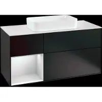 Villeroy & Boch V&B Waschtischunterschrank Wandbeleuchtung Finion 120cm, Pl w m, Rg l wh. m Lac, bla m Lac
