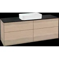 Villeroy & Boch V&B Waschtischunterschrank Wandbeleuchtung Finion 160x60,3cm, Abd.-Pl. bla m, Oak Veneer