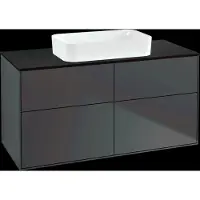 Villeroy & Boch V&B Waschtischunterschrank Wandbeleuchtung Finion 120x60,3x50,1cm, Gl. bla m, md bl. m Lac