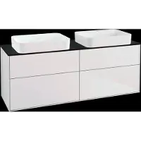 Villeroy & Boch V&B Waschtischunterschrank Wandbeleuchtung Finion 160x60,3x50,1cm, Gl. bla m, wh. m Lac
