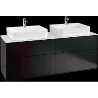 Villeroy & Boch V&B Waschtischunterschrank Wandbeleuchtung Finion 160x60,3cm, Abd.-Pl. wh. m, bla m Lac