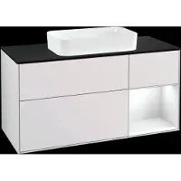 Villeroy & Boch V&B Waschtischunterschrank FINION 1200x603x501 Abdpl bl Reg gls wh/wh ma