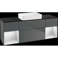 Villeroy & Boch V&B Waschtischunterschrank FINION 1600x603x501mm m Apl. Gl bl ma Regalelem