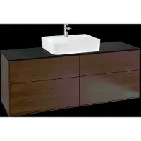 Villeroy & Boch V&B Waschtischunterschrank Wandbeleuchtung Finion 160x60,3cm, Abd.-Pl. bla m, wal veneer