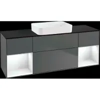 Villeroy & Boch V&B Waschtischunterschrank FINION 1600x603x501mm m Apl. Gl bl ma Regalelem