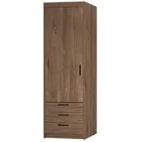 Masseno Drehtürenschrank ELENORA 60 cm Kleiderschrank Schlafzimmer Schrank 1-türig Braun