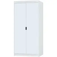 Masseno Drehtürenschrank ELENORA 90 cm Kleiderschrank Schlafzimmer Schrank 2-türig mit Spiegel Weiß