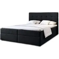 AX Living Stauraum Boxspringbett Schwarz 180x200 Geceteni Doppel Bett