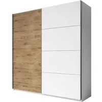 Masseno Schiebetürenschrank GALASSIA 200/210/61 cm 2-türig Schlafzimmer Schrank Kleiderschrank Weiß