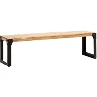 KADIMA DESIGN ESSZIMMERBANK Massivholz Metall ohne Lehne, Akazie 140x40x45 cm