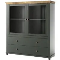 Masseno Kommode EVANDRO 126 cm Highboard mit 2 Schubladen und 2 Türen für Wohnzimmer Schlafzimmer Modern 126x42x138 cm Grün / Grün