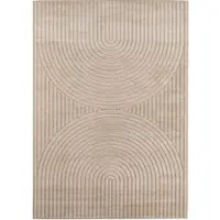 KADIMA DESIGN In- & Outdoor-Teppich Skandinavischer 3D-Design Pflegeleicht Waschbar Strapazierfähig | Beige 240x340 cm Balkon Terrasse | ENGADIN –