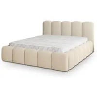 Masseno Polsterbett FALINA 180x200 cm, Polsterbett mit Bettkästen -Creme, QUELLE 02