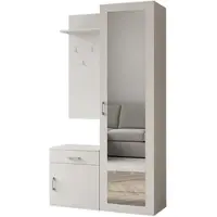 AX Living Flurgarderobe Weiß Modern Magnola 100cm Breite, mit Spiegel & Stauraum