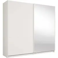 AX Living Kleiderschrank Schiebetüren Spiegel Lunoria 221 cm Weiß