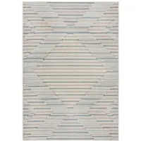 KADIMA DESIGN Waschbarer Teppich 4mm Florhöhe | Geometrisches Rautenmuster Blau-Beige | Strapazierfähig für Zuhause | 78x150cm