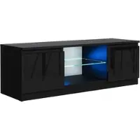 Masseno TV-Schrank NUDO 120 cm Fernsehschrank mit 2 Türen TV-Lowboard für Wohnzimmer Modern 120x39x38,5 cm Schwarz / Schwarz