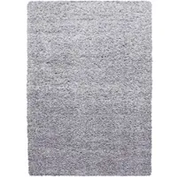 KADIMA DESIGN Teppich Hochflor Langflor Uni Kuschelig Waschbar Strapazierfähig Wohnzimmer Schlafzimmer Hellgrau 60x110 cm – RHEIN von