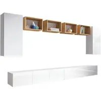 AX Living Möbel für Wohnzimmer Kossana 35 Design Goldene Eiche/Weiß
