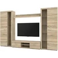 AX Living Spacoro XL Wohnwand Sonoma Eiche modern 300cm breit ohne LED