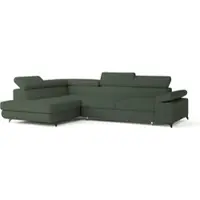 Masseno Ecksofa FAVIEN L-S mit Schlaffunktion L-Form, Sofa mit Bettkasten, Wohnzimmersofa, Couch, Soffa, Bettsofa, Couchgarnitur- Grün, QUELLE 37