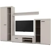 AX Living Spacoro Wohnwand Beige 270 cm breite, hochwertig, ohne LED