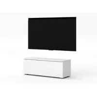 AX Living Weißes TV Board Loriano 100 cm Lowboard weiß Matt/Hochglanz