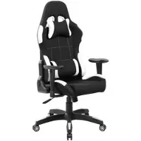 Dmora Gaming-Stühl Daren, Gaming-Sessel für Erwachsene, Schreibtischstuhl, 57x72h124/134 cm, Schwarz und Weiß