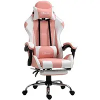 Vinsetto Gaming-Stuhl-64B x 67T x 119-127H cm-Rosa+Weiß | Gr.: onesize