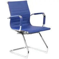 Dmora Bürostuhl Dfusett, Büro-Wartezimmerstühle mit Armlehnen, Ergonomischer Wartestuhl, 62x54h89 cm, Blau