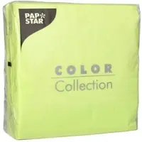 Papstar 12 X 100 Servietten, 1-lagig 1/4-Falz 33 cm x 33 cm limonengrün