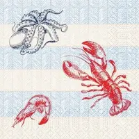 Duni 500x Tissue-Serviette 33 x 33 cm Sea Delights 3-lagig