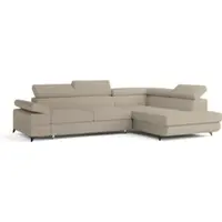 Masseno Ecksofa FAVIEN R-S mit Schlaffunktion L-Form, Sofa mit Bettkasten, Wohnzimmersofa, Couch, Soffa, Bettsofa, Couchgarnitur- Beige, QUELLE 05