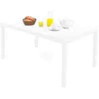 Dmora Außentisch Danastas, rechteckiges Esszimmerregal, Mehrzweck-Gartentisch, 100 % Italy, 150 x 90 x 72 cm, Weiß