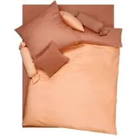 Doris Meyer Interlock-Jersey Wendebettwäsche Milano apricot/terra Kissenbezug einzeln 80x80 cm - orange