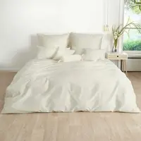 TRAUMSCHLAF Uni Mako-Satin Bettwäsche, Bettbezüge und Kissenbezüge einzeln Kissenbezug einzeln 50x50 cm | ecru - beige
