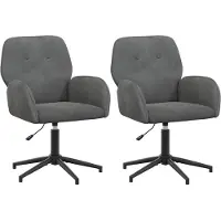 vidaXL Bürostühle 2 Stk. 54 x 55 x 90 cm Dunkelgrau Samt