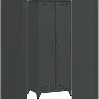 Bisley Fern Maxi Kleiderschrank aus Metall | Metallschrank im Retro-Instustrial Design in anthrazitgrau