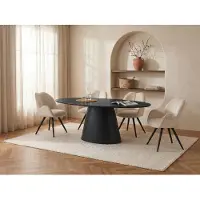 Vente-unique Esstisch - 6 Personen - MDF - Schwarz - ANTELADA