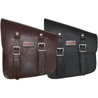 GermanWear Motorrad Solobag Solo Tasche Satteltasche Motorradtasche Werkzeugtasche Leder, Farbe:Dunkelbraun, Seite:Rechts