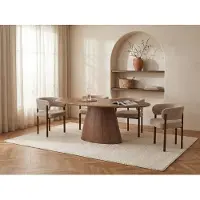 Vente-unique Esstisch 6 Personen - Nussbaumfurnier - Holzfarben dunkel - ANTELADA
