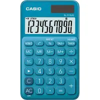 Casio SL-310UC-BU, Tasche, Einfacher Taschenrechner, 10 Ziffern, 1 Zeilen, Batterie/Solar, Blau