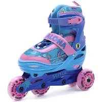 Disney Lilo & Stitch 3-in-1 Inline Skates verstellbar mit LED Rollen und Aluminiumrahmen für Kinder 30-33