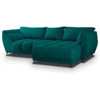Masseno Ecksofa VESTANO R-S mit Schlaffunktion L-Form, Sofa mit Bettkasten, Wohnzimmersofa, Couch, Soffa, Bettsofa, Couchgarnitur- Blau, MATT VELVET 77
