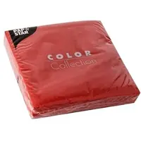 Papstar 15 X 20 Servietten, 3-lagig 1/4-Falz 33 cm x 33 cm rot