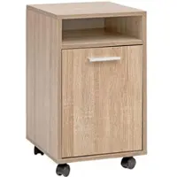 KADIMA DESIGN Rollcontainer OSSOLA, weiß/Sonoma, mit Ablagefach und Rollen in Beige | Gr.: onesize