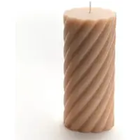 Amadeus Kerze Torsade Großes Modell nude x6 - Beige Rund Wachs 7x7 cm