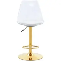 STILVORA Barhocker 2er-Set Metall/Kunststoff Gold/Transparent mit Rückenlehne 44,4 cm